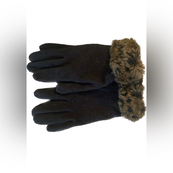 Ladies gloves with leopard accent - Picture 2 of 4